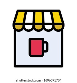 cafe vector flat color icon 