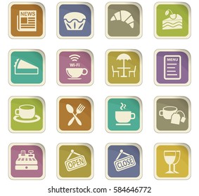 cafe vector icons for user interface design