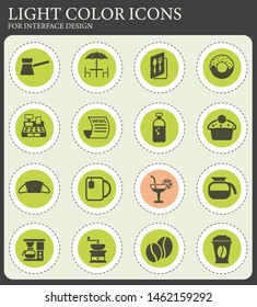 cafe vector icons for web and user interface design
