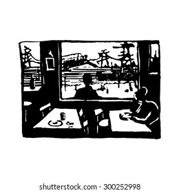 Cafe, vector illustration