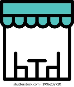 Cafe vector line colour icon