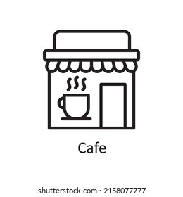 Cafe vector outline Icon Design illustration. City elements Symbol on White background EPS 10 File