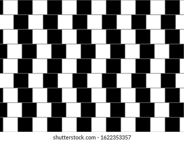 Cafe wall geometric optical illusion pattern. Vector illustration