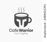 Cafe Warrior Logo Vector Template Design. Good for Business, Start up, Agency, and Organization