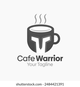 Cafe Warrior Logo Vector Template Design. Good for Business, Start up, Agency, and Organization