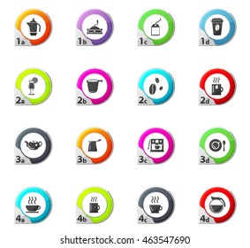 Cafe web icons for user interface design