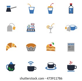 cafe web icons for user interface design