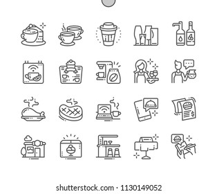 Cafe Well-crafted Pixel Perfect Vector Thin Line Icons 30 2x Grid for Web Graphics and Apps. Simple Minimal Pictogram