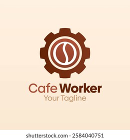 Cafe Worker Logo Design Template. Good for Business, Agency, Community and Organization