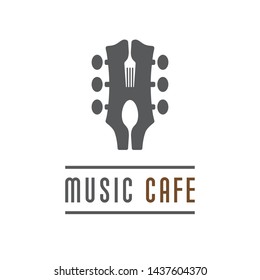 cafee music logo design vector