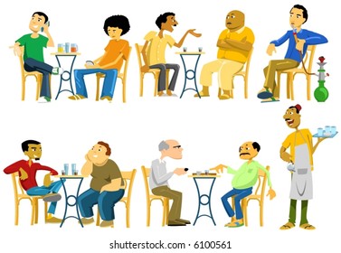 Cafe-Goers in Egypt-vector