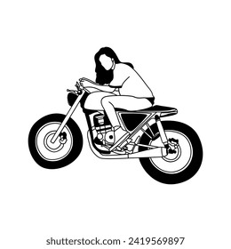 Caferacer Motorcycle line art illustration