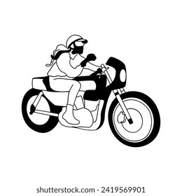 Caferacer Motorcycle line art illustration