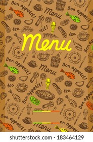 cafe/restaurant menu on the beige background in vector