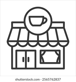 Cafetaria Icon Vector Illustration Outline Style