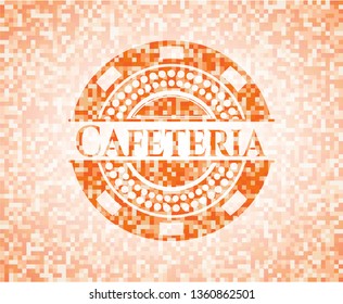 Cafeteria abstract orange mosaic emblem