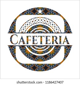 Cafeteria arabic badge. Arabesque decoration.