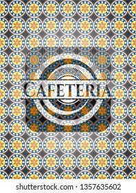 Cafeteria arabic style emblem. Arabesque decoration.