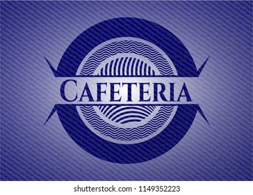 Cafeteria badge with denim background