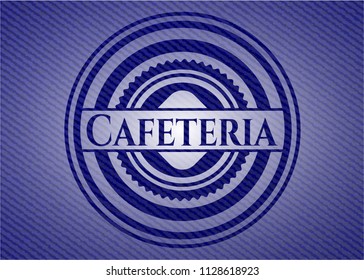 Cafeteria badge with jean texture