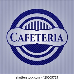 Cafeteria badge with jean texture