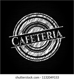 Cafeteria chalkboard emblem written on a blackboard
