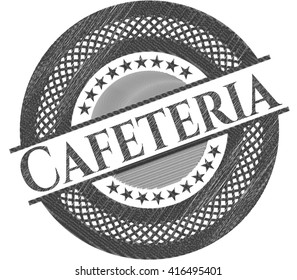 Cafeteria drawn in pencil