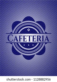 Cafeteria emblem with jean texture