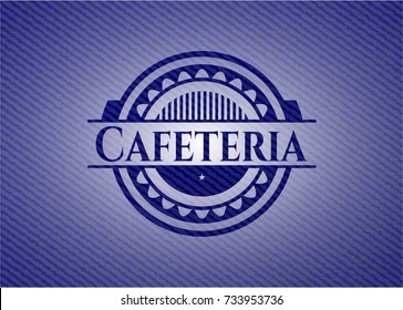 Cafeteria emblem with jean texture