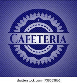 Cafeteria emblem with jean texture