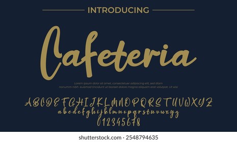 Cafeteria Font Stylish brush painted an uppercase vector letters, alphabet, typeface