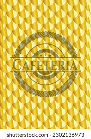 Cafeteria gold shiny badge. Scales pattern. Vector Illustration. Detailed. 