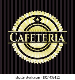 Cafeteria gold shiny emblem. Vector Illustration. Detailed.