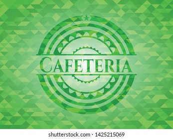 Cafeteria green mosaic emblem. Vector Illustration. Detailed.
