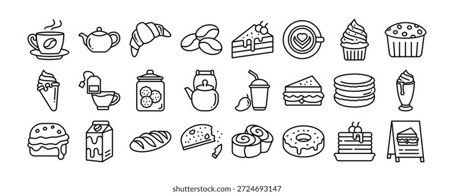 Cafeteria icon collection. Containing design food, restaurant, coffee, table, business	