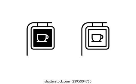 Diseño de iconos de cafetería con ilustraciones de fondo blanco