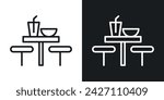 Cafeteria icon designed in a line style on white background.