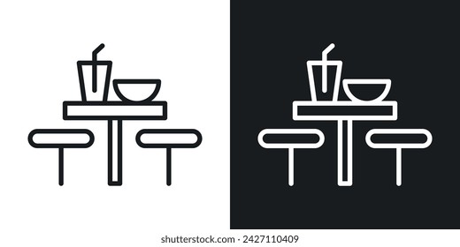 Cafeteria icon designed in a line style on white background.