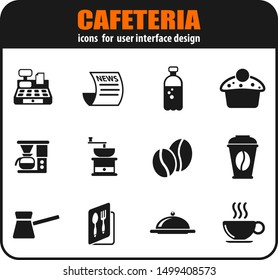 Cafeteria icon set for your design. vector icons