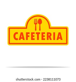 Banner auf dem Etikett der Cafeteria, Vektorgrafik einzeln