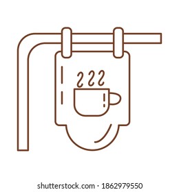cafeteria label hanging line style icon vector illustration design