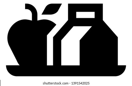 Cafeteria Lunch Tray Vector Icon