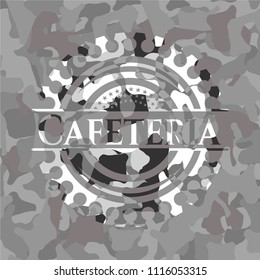 Cafeteria on grey camouflage texture
