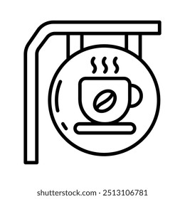 Cafeteria Outline Icon, Vector illustration
