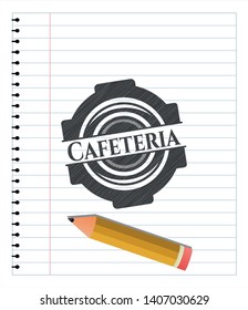 Cafeteria pencil strokes emblem. Vector Illustration. Detailed.