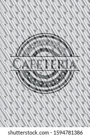 Cafeteria silver badge or emblem. Scales pattern. Vector Illustration. Detailed.