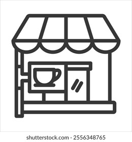 Cafeterias Outline Icon Vector Illustration