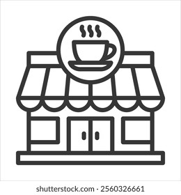 Cafeterias Outline Icon Vector Illustration