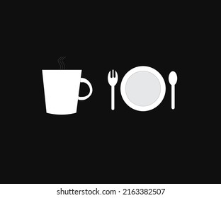 Cafe-themed flat designs, simple flat designs, also suitable for minimalist logos