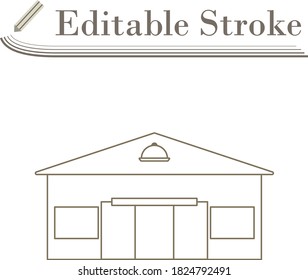 Caffe In Amusement Park Icon. Editable Stroke Simple Design. Vector Illustration.